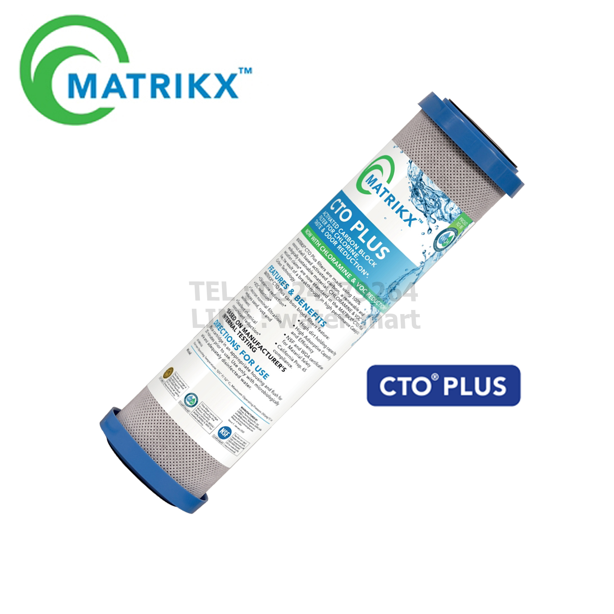 MATRIKX ไส้กรองน้ำ Block Carbon ความละเอียด 1 ไมครอน รุ่น CTO Plus