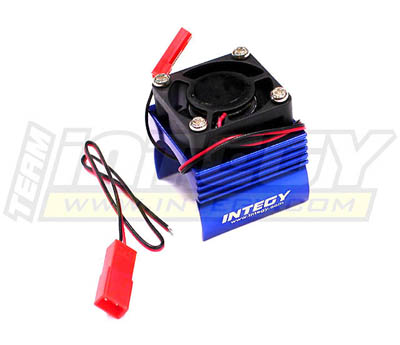 INT-C23141BLUE Super Brushless Motor Heatsink+Cooling Fan 1/16 Traxxas Erevo, Slash, Summit, Rally