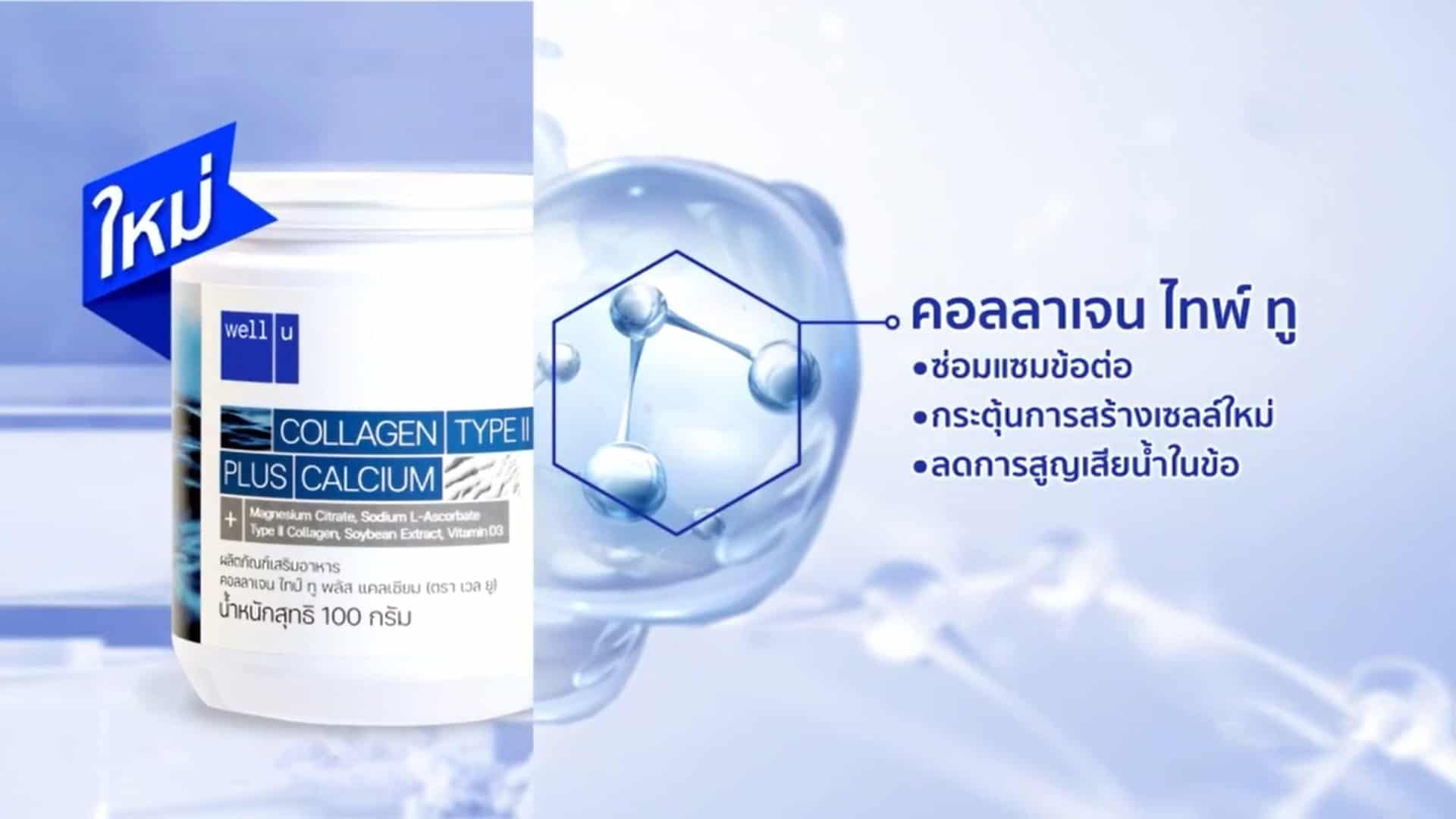 คุณสมบัติ ใน Well u Collagen Type II