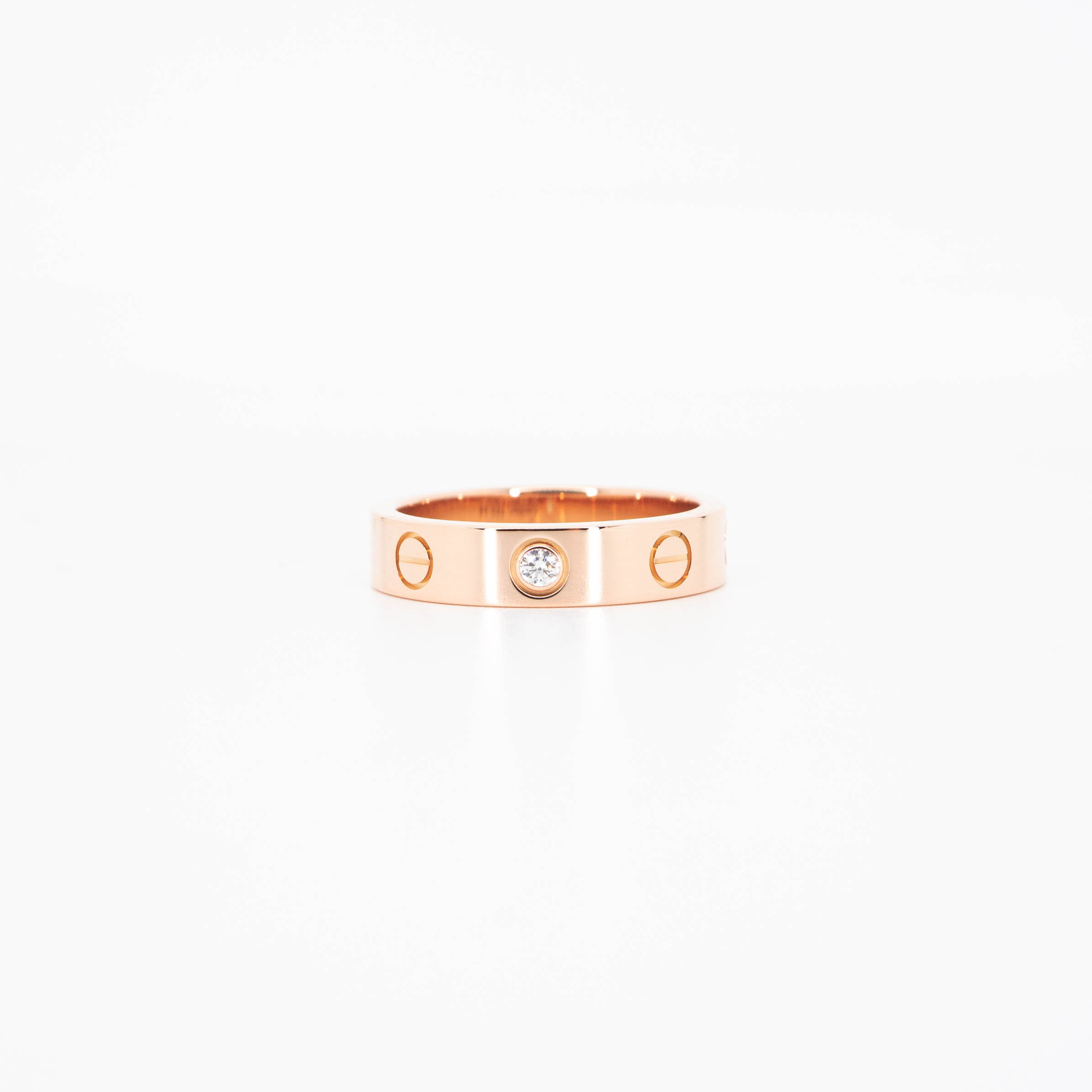 แหวน Cartier Love band 1Diamond ทองชมพู18K ไซส์ 48# (Used)