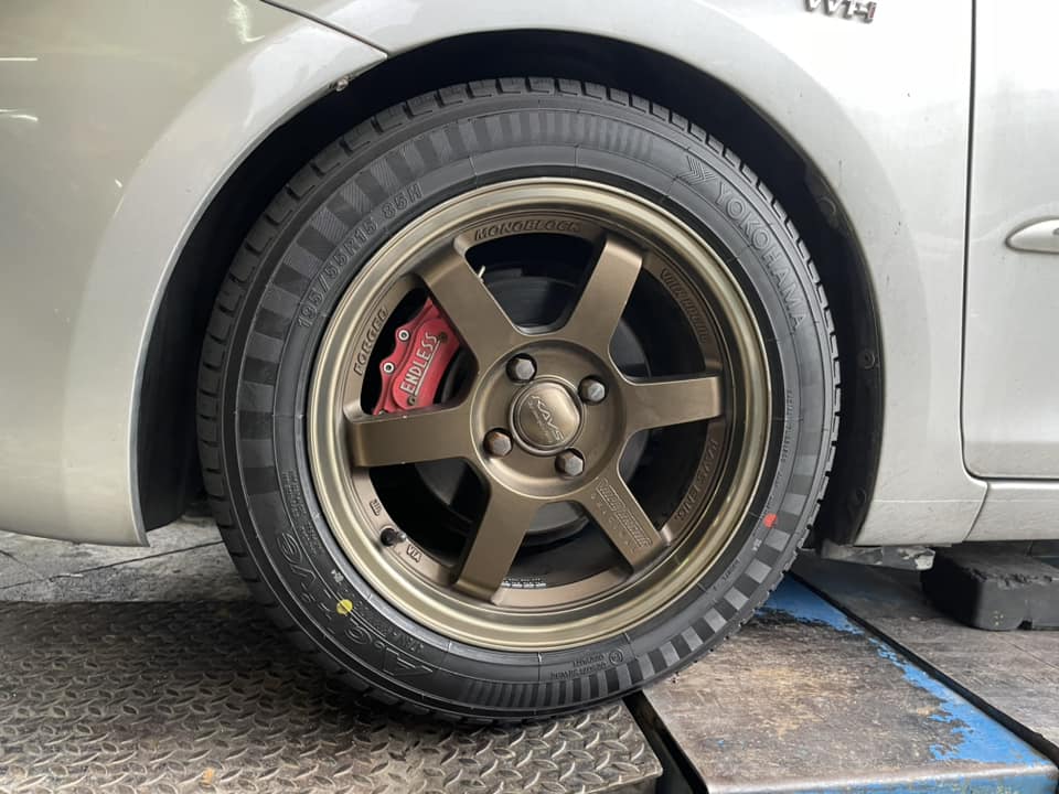 เปลี่ยนยาง🛞❤️ #TOYOTA_VIOS 🚘 🛞🐘#YOKOHAMA_A.Drive_195/55R15