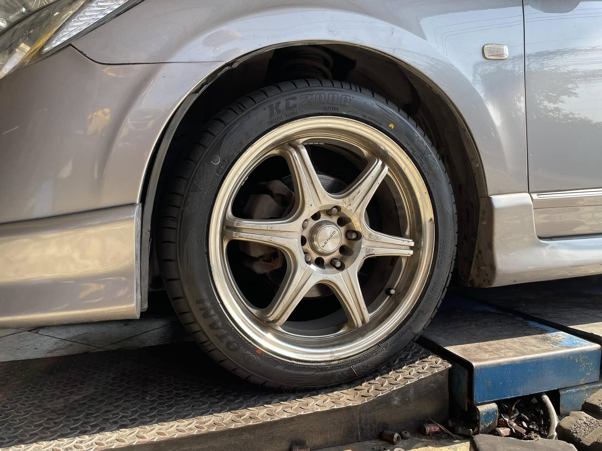 🚘 #HONDA_CIVIC🛠 #OTANI #KC2000 215/45R17 #บริการตั้งศูนย์ล้อ🛞