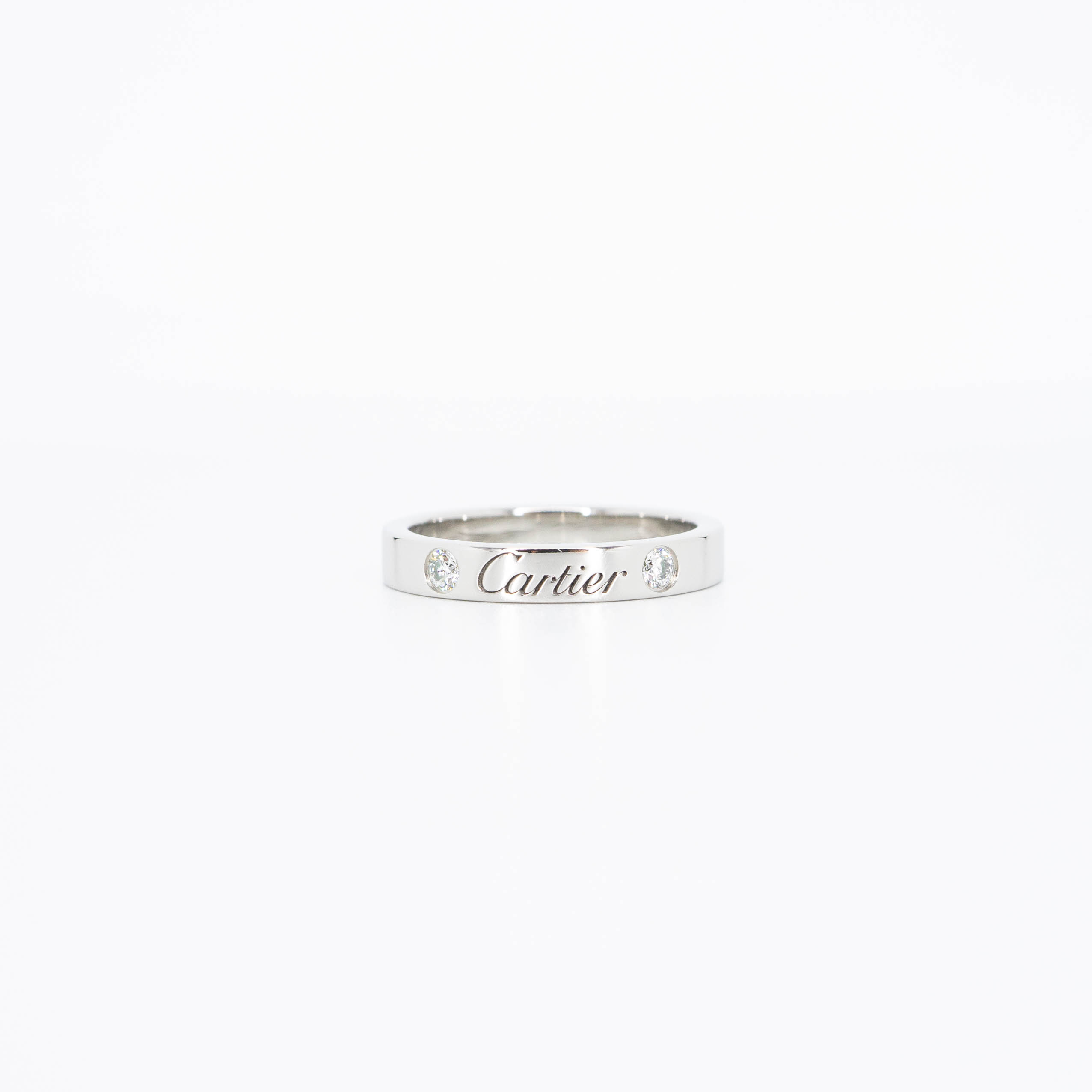 แหวน Cartier C De Cartier Band with 2Diamonds Platinum950 ไซส์ 48# (Used) +การ์ด