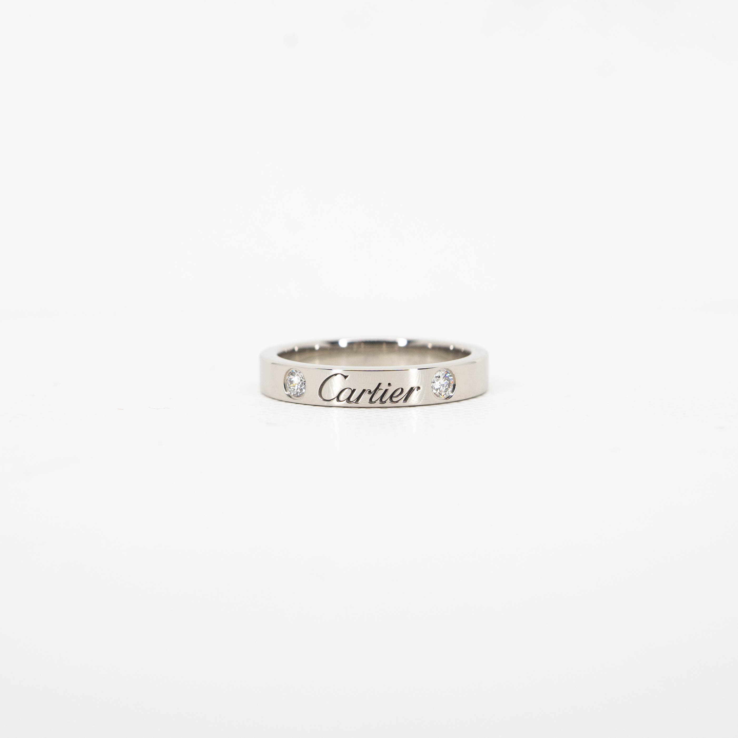 แหวน Cartier C De Cartier Band with 2Diamonds Platinum950 ไซส์ 47# (Used)