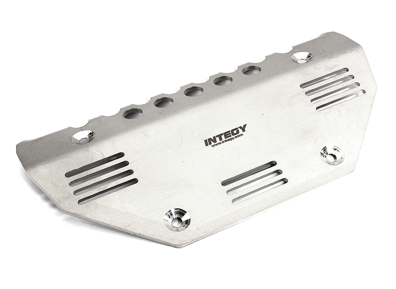 INT-C30609SILVER Stainless Steel Front Skid Plate for Traxxas TRX-4 Scale & Trail Crawler