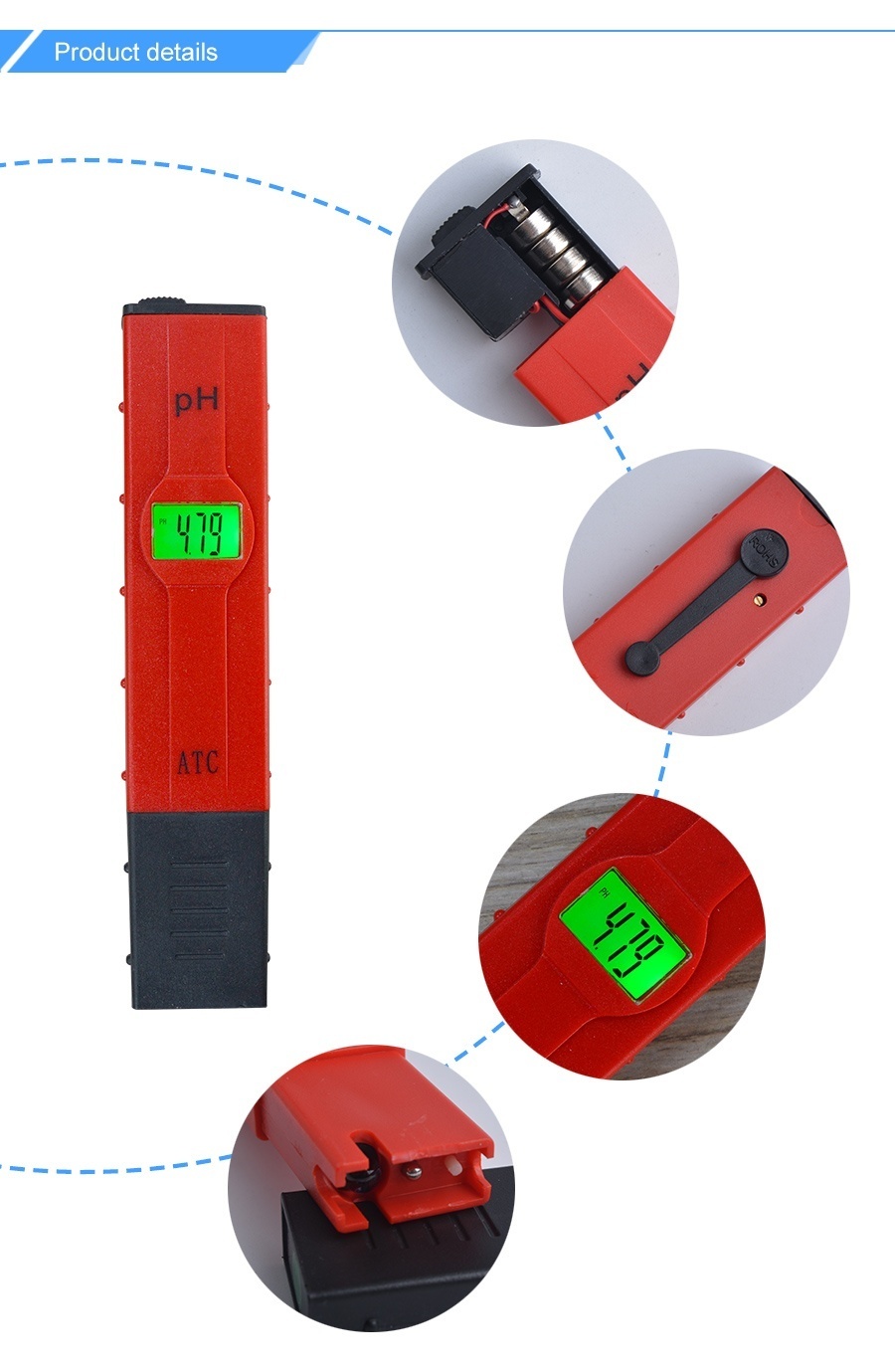 PH Meter ปากกาวัดค่า PH วัดระดับกรด-ด่าง ความแม่นยำสูง (Automatic Timperature Control)
