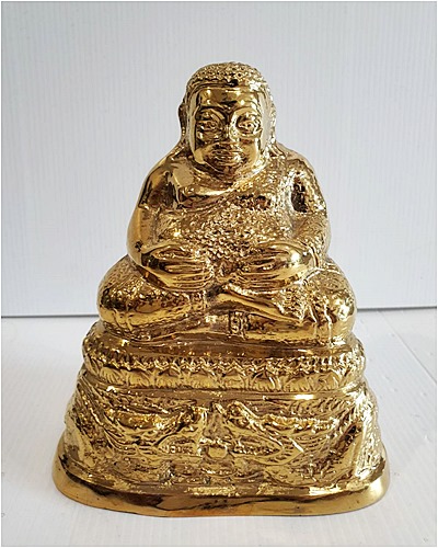 พระสังกัจจายย์ หน้าตัก 4 นิ้ว สูง 6 นิ้ว ทองเหลืองขัดเงา