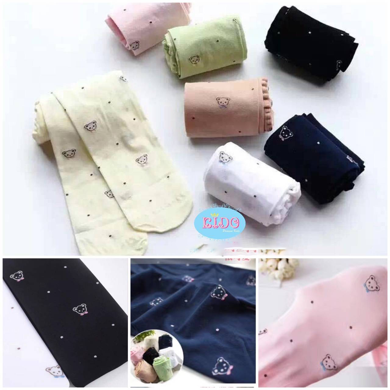 ssถุงน่องเด็ก(หน้าร้านอยู่รัชดา)LZZ422 ลายหมีสีขาว สีน้ำเงิน สีดำ สีเนื้อเนื้อนิ่มใส่สบาย