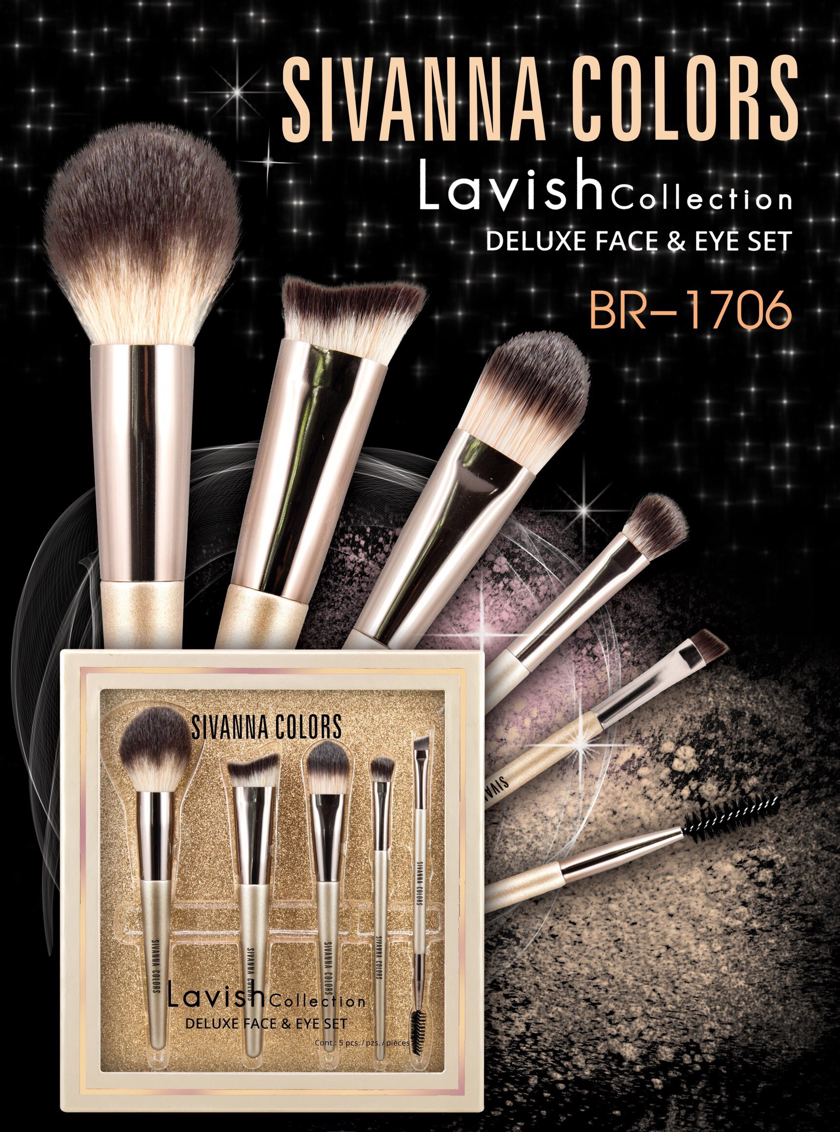 BR1706 เซตแปรงแต่งหน้า Sivanna Lavish Collection Deluxe Face&Eye Set