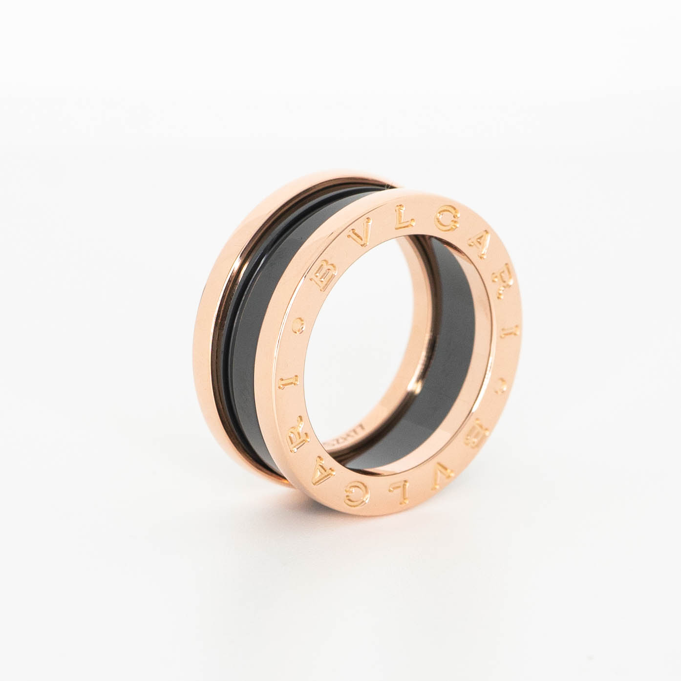 แหวน Bvlgari B.zero1 2band Black Ceramic ทองชมพู18K ไซส์ 49# (Used)