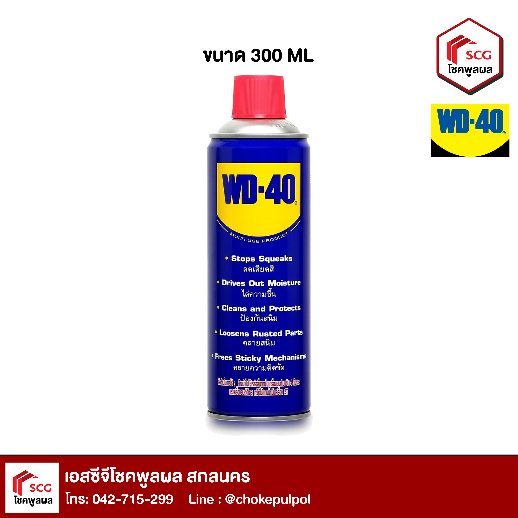 WD-40 น้ำมันเอนกประสงค์ ลดเสียดสี หล่อลื่น ป้องกันสนิม 300 ml