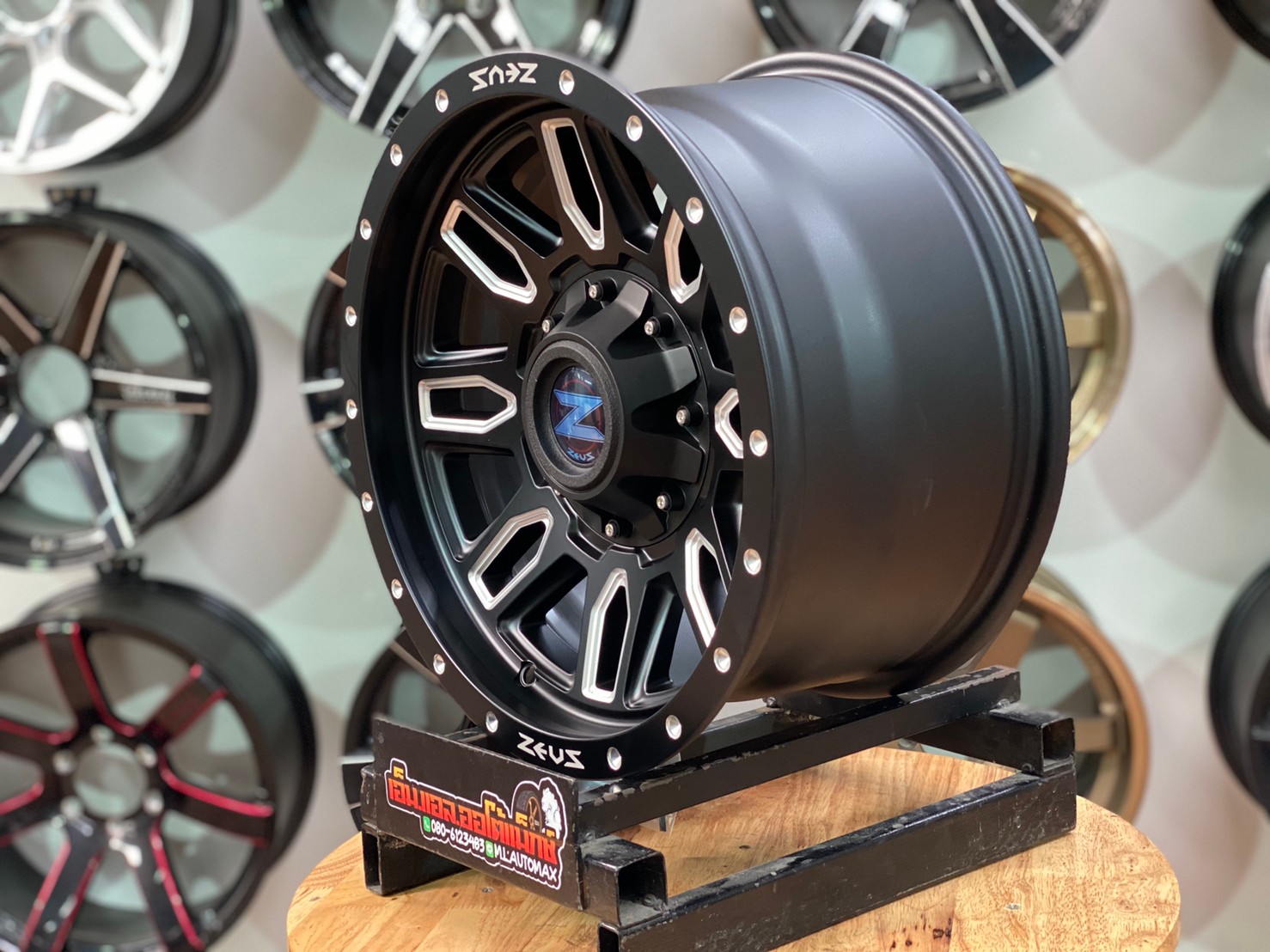 ล้อแม็กซ์ ZEUS By Lenso รุ่น ZEUS-16 ล้อขอบ16 กว้าง8.5 ออฟ0 6รู139.7 สีดำด้านมิลลิ่ง(MBWA)