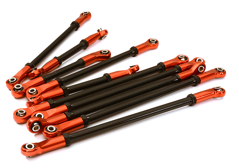 INT-C28195RED Alloy Machined Steering & Suspension Linkage Set(10) for 1/10 TRX-4 (12.8-in WB)