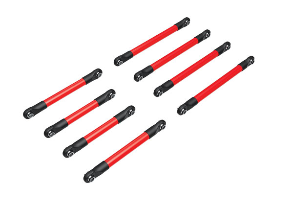 9749-RED Suspension link set, 6061-T6 aluminum (red-anodized) (includes 5x53mm front lower links (2), 5x46mm front upper links (2), 5x68mm rear lower or upper links (4))