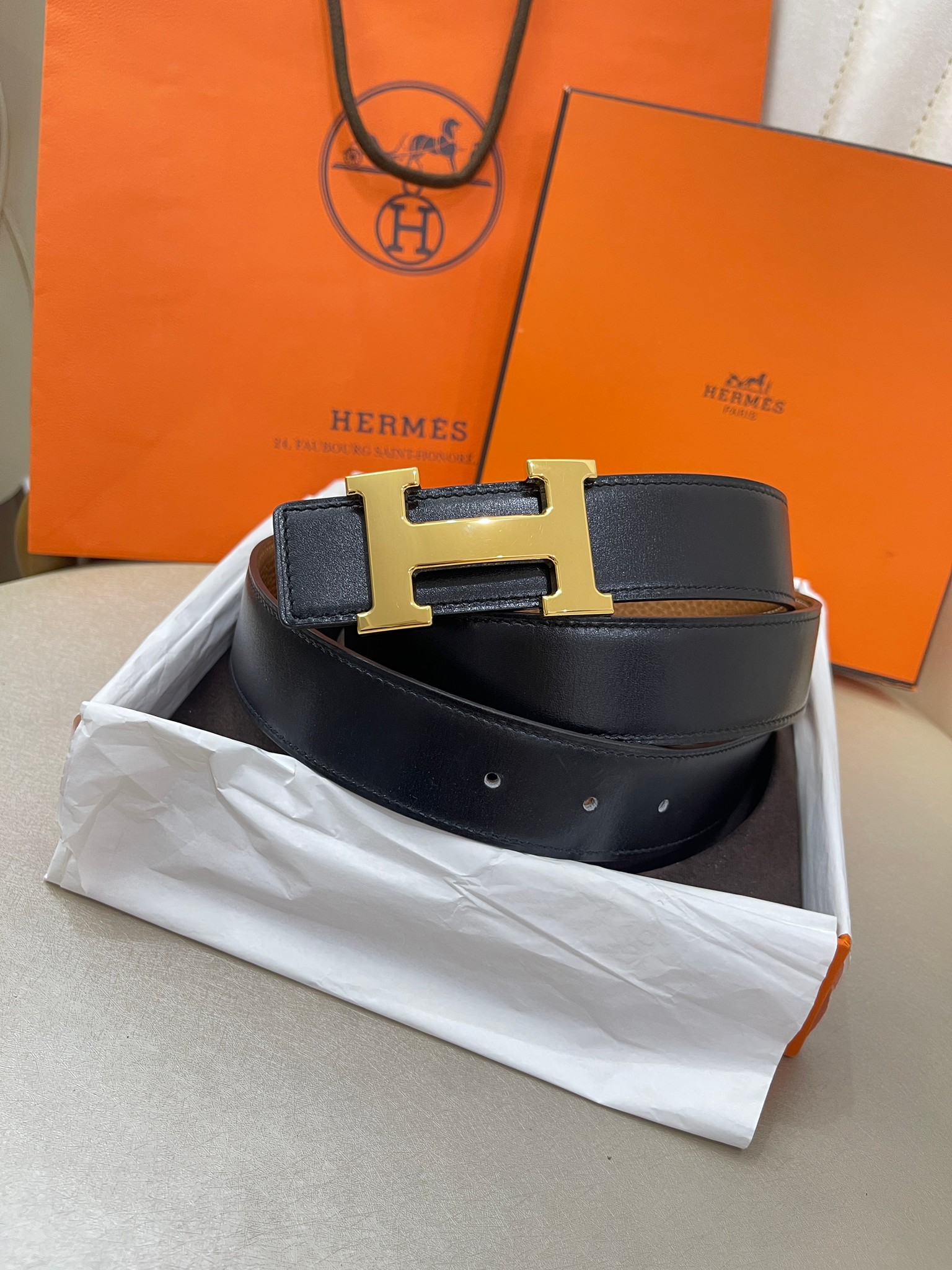 เข็มขัดHermes belt 32mm สแตมป์ O Size100 เอว38-40