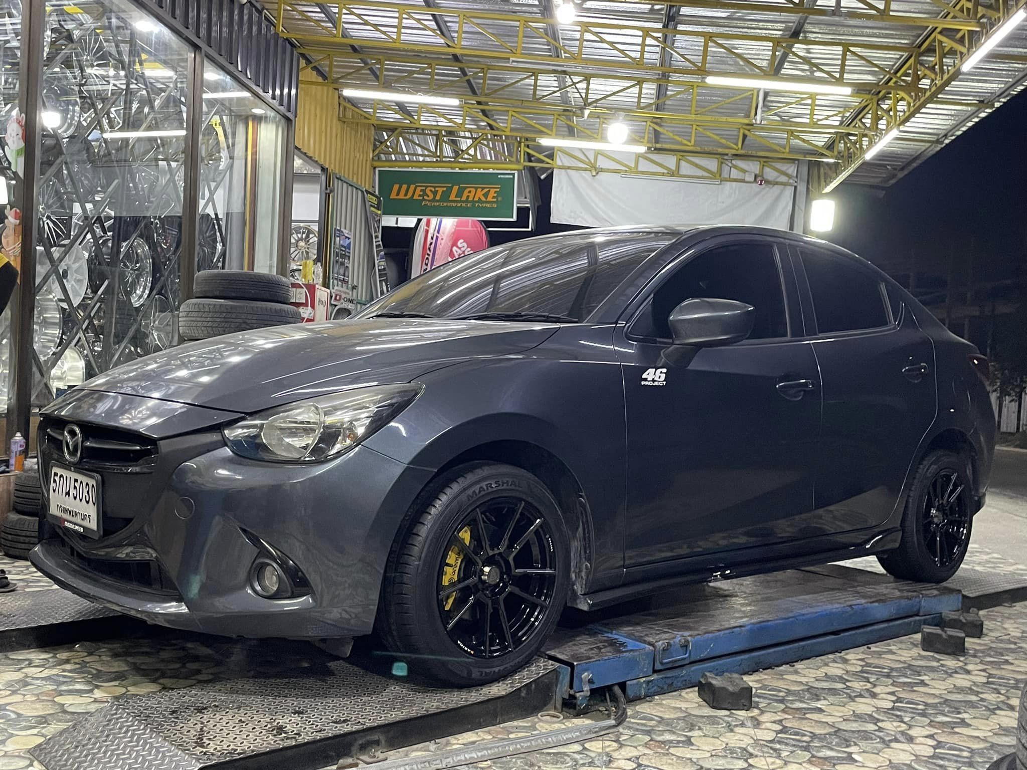 #MAZDA2🚘 🛞 #ล้อแม็กซ์15 #SSW363 #สวยโฉบเฉี่ยวสไตล์สปอร์ต🛞 🛞 15x7 4x100 ET38 🛞 #MARSHAL_MU12 195/55R15