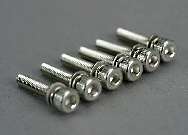5142 Screws, 3x15mm cap-head machine (hex drive) (with split and flat washers) (6)