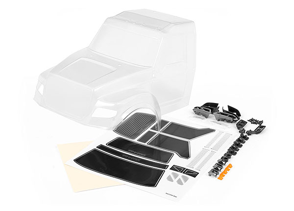 8823 Body, TRX-6Â® Ultimate RC Hauler (clear, requires painting) (includes headlight & roof light housings, side mirrors, & decals)