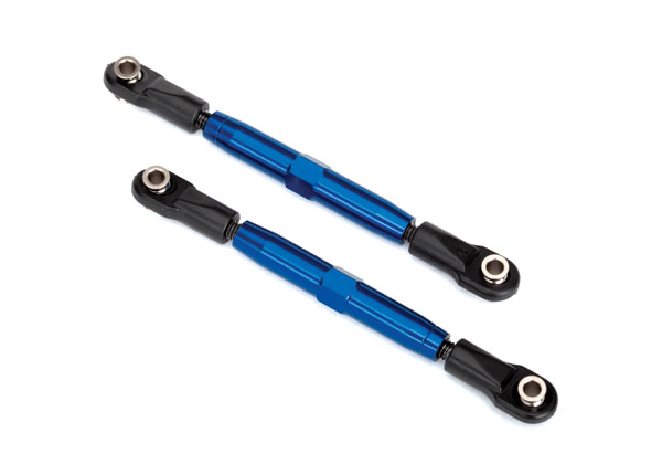 3643X Camber links, front (TUBES blue-anodized, 7075-T6 aluminum, stronger than titanium) (83mm) (2)/ rod ends (4)/ aluminum wrench (1) (#2579 3x15 BCS (4) required for installation)