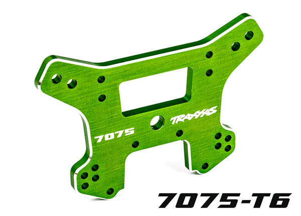 9639G Shock tower, front, 7075-T6 aluminum (green-anodized) (fits Sledge®)