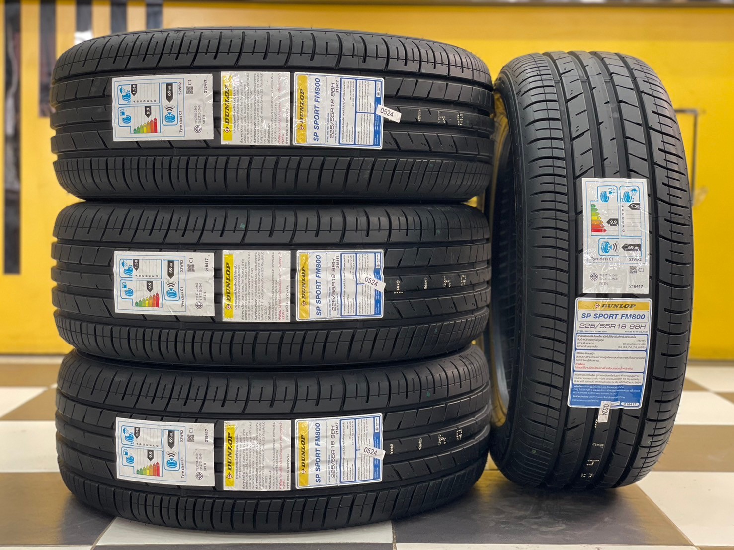 🔥🔥ราคาโปรโมชั่น🔥🔥🔥 ยางใหม่ DUNLOP SP SPORT FM800 225/55R18 ยางใหม่ปี2024