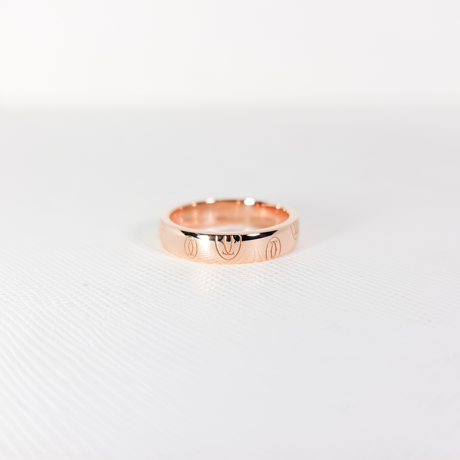 แหวน Cartier Logo de Cartier band ทองชมพู18K ไซส์ 49# (Used)