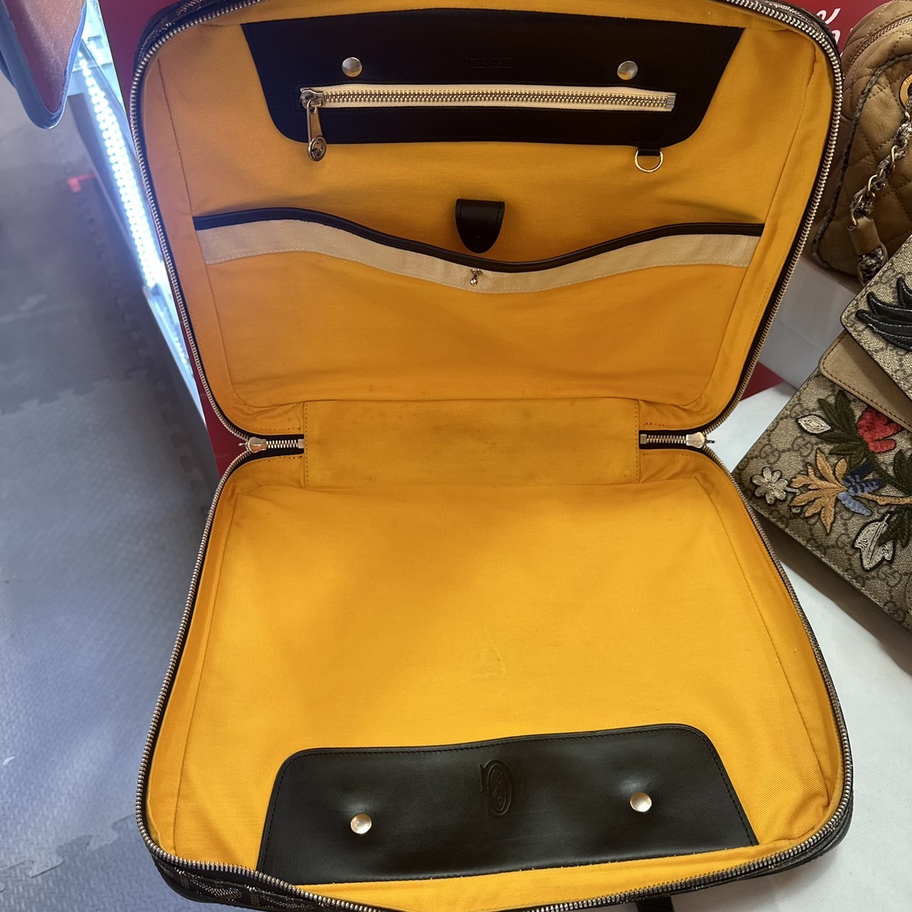 กระเป๋าใส่เอกสาร Goyard Black Goyardine Canvas and Leather Ambassade PM Briefcase มือสอง