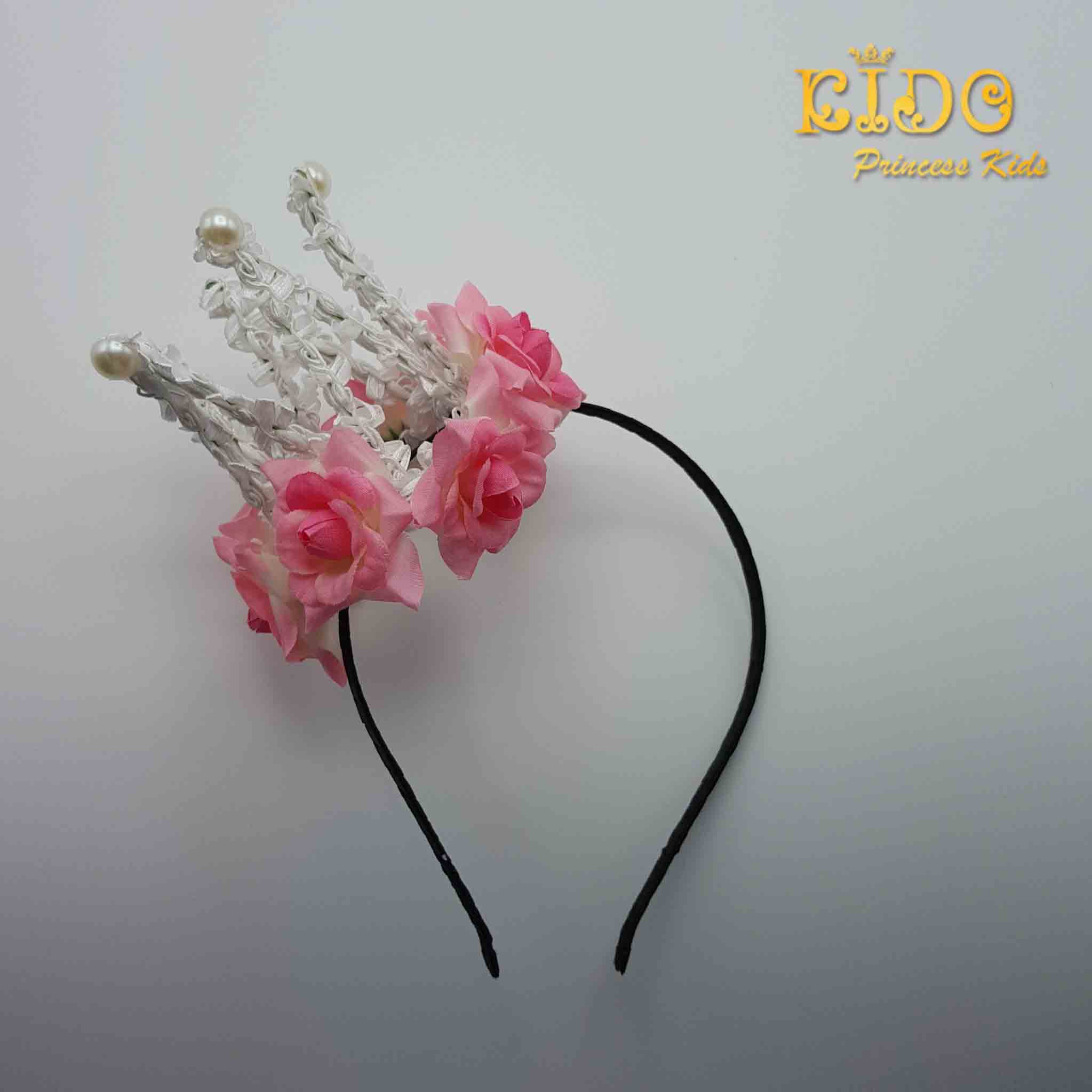 ที่คาดผมเด็ก(หน้าร้านอยู่รัชดา)KF27 ที่คาดผมเด็กดอกไม้สีชมพู หวานๆน่ารัก