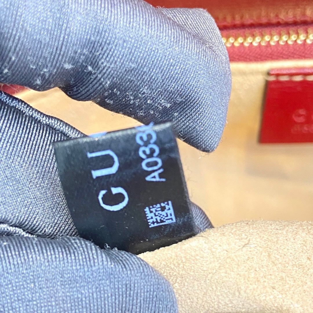 Gucci Horsebit 1995 มือสอง Shoulder Bag 'Beige/New Cherry Red แดง