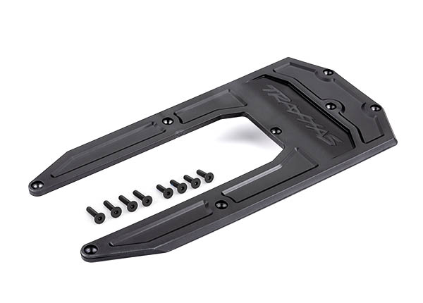 9623 Skidplate, chassis, black (fits Sledge®)
