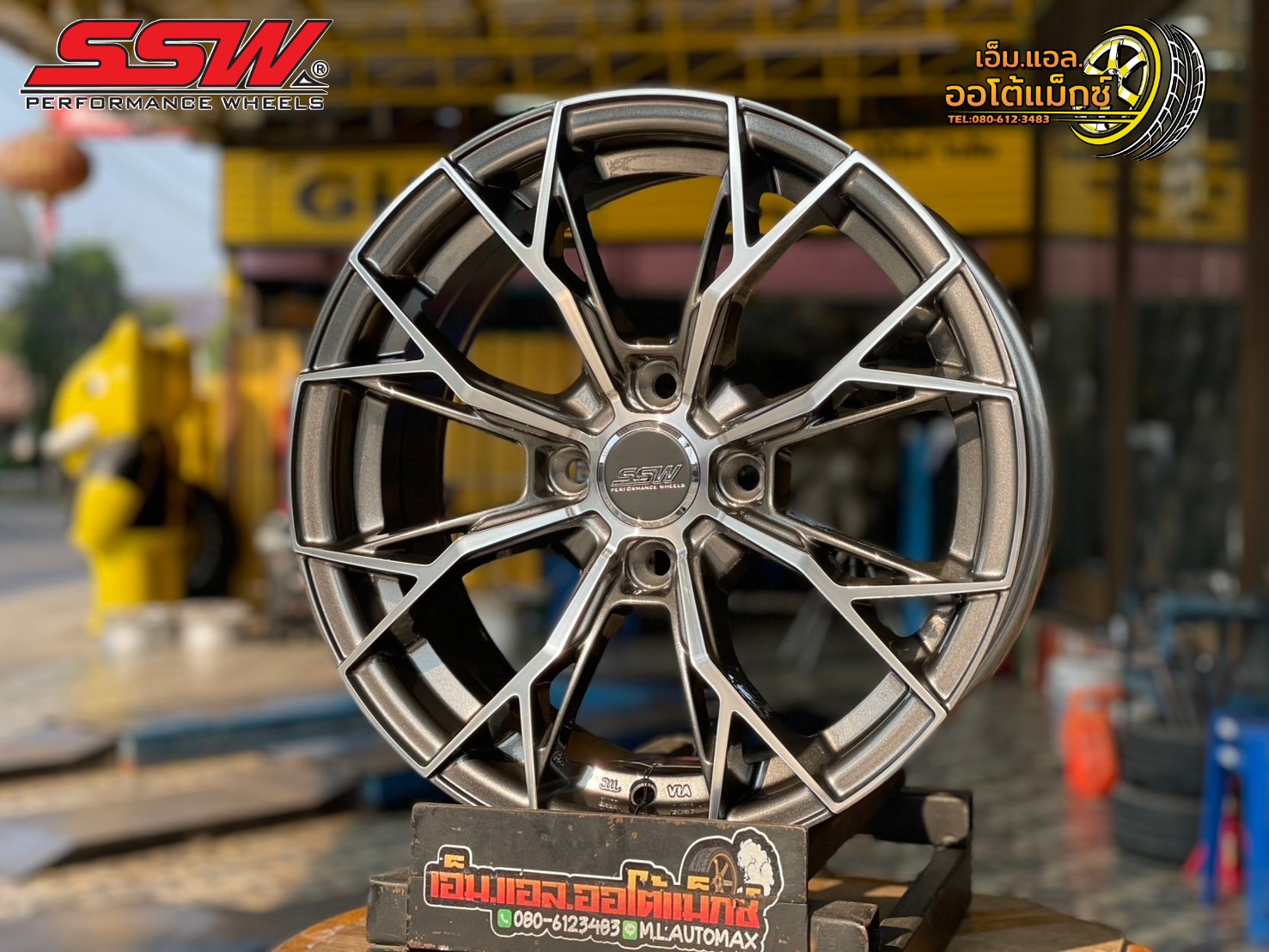 ล้อแม็กซ์ใหม่ขอบ15 สวยหรู สีเทาเงากลึงหน้า SSW389 15x6.5 ET35 4x100
