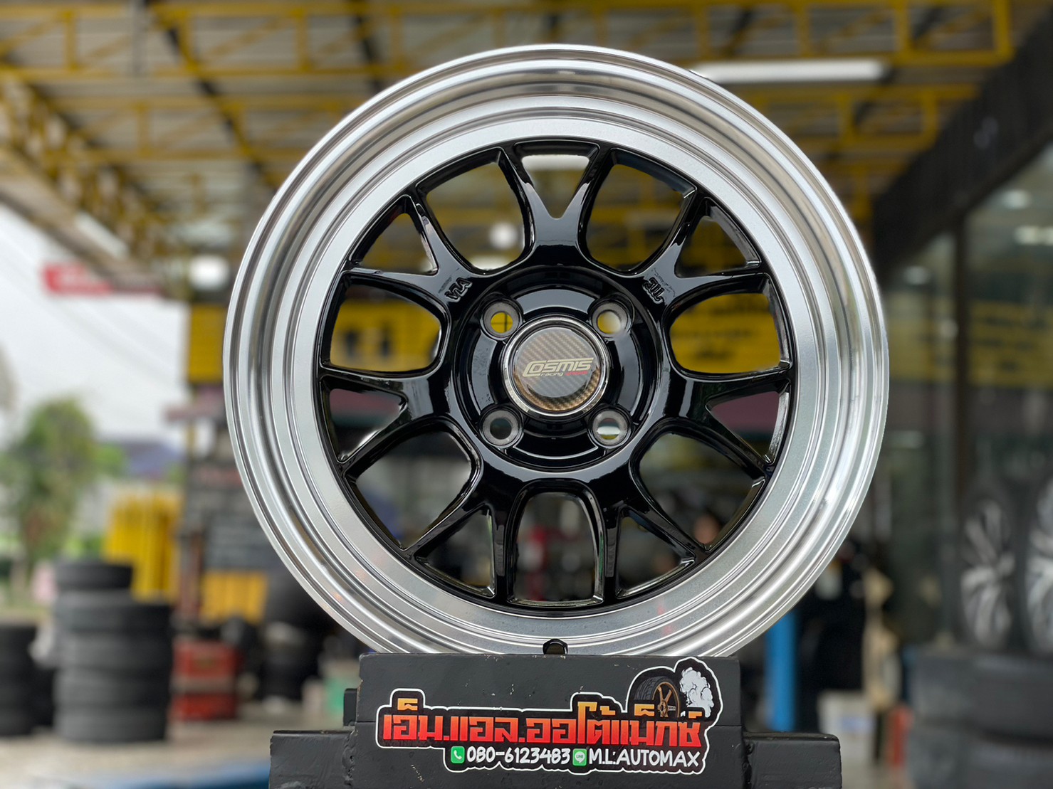 ล้อแม็กซ์ใหม่ขอบ15 Cosmis XT207RB สีดำขอบเงา ล้อคอทมิทแท้ คุณภาพดี 15x6.5 ET38 4x100 สีดำขอบเงา