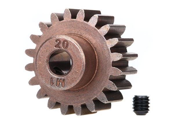 6494X Gear, 20-T pinion (1.0 metric pitch) (fits 5mm shaft)/ set screw (compatible with steel spur gears)