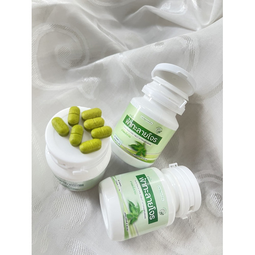 ฟ้าทะลายโจร สิทธิพรสมุนไพร 60เม็ด มีปริมาณฟ้าทะลายโจร 300มก./เม็ด