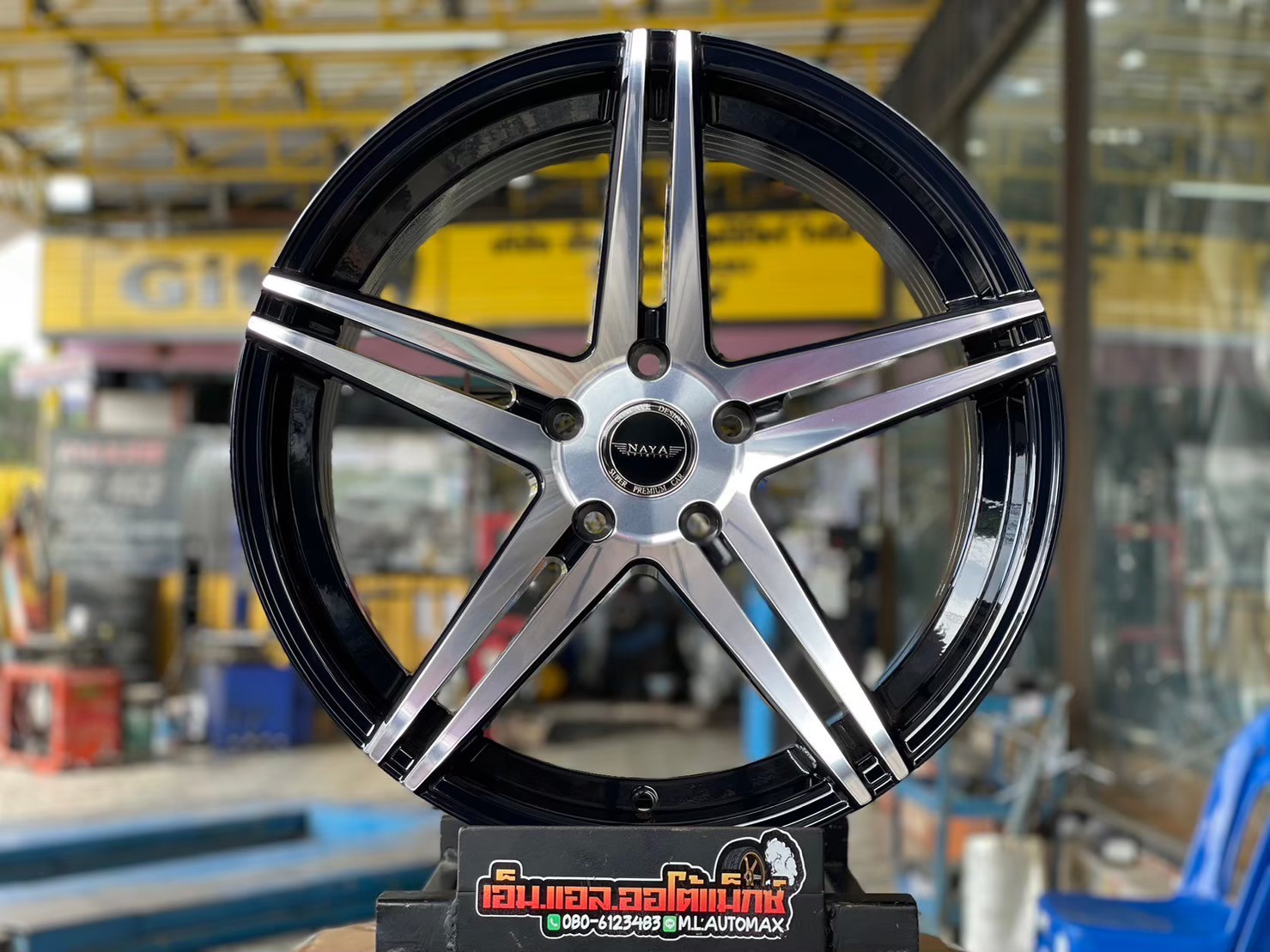 ล้อแม็กซ์ใหม่ขอบ19 #NAYA 19x9.5 ET20 5x120 สีดำ หน้าเงา 5ก้านคู่