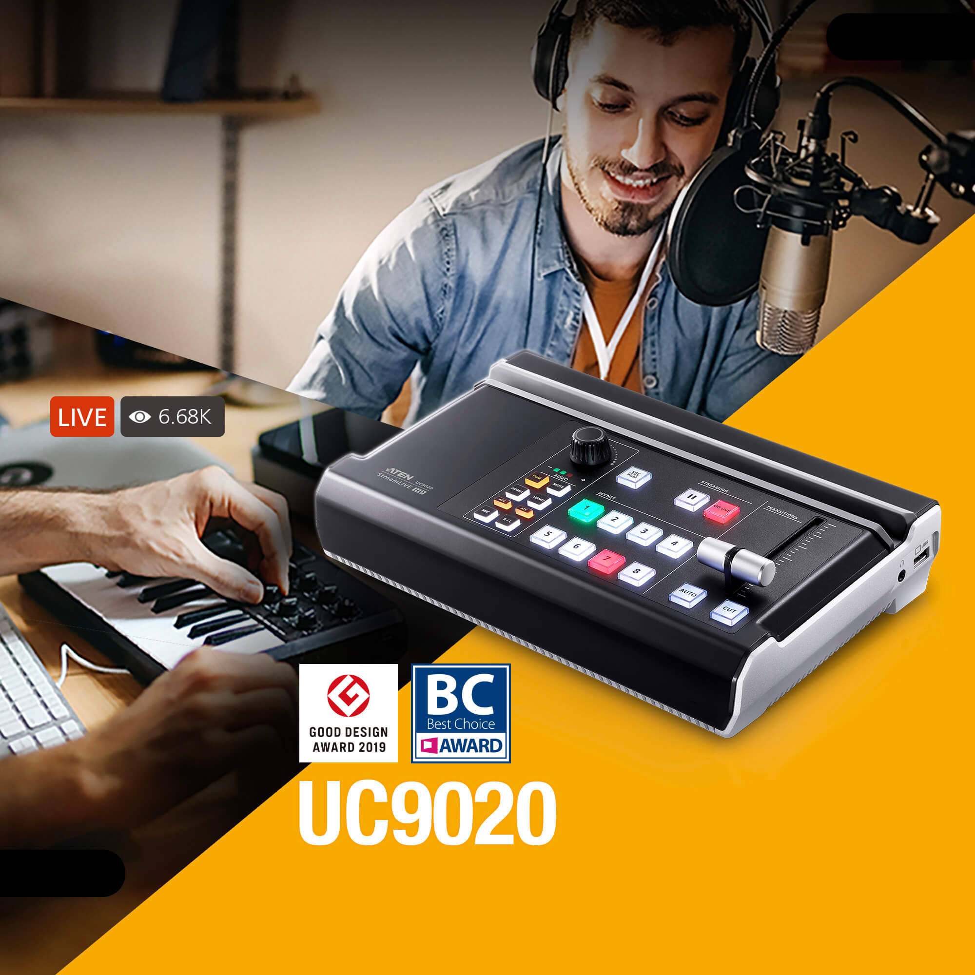 Stream Live HD All-in-one Multi-channel AV Mixer UC9020