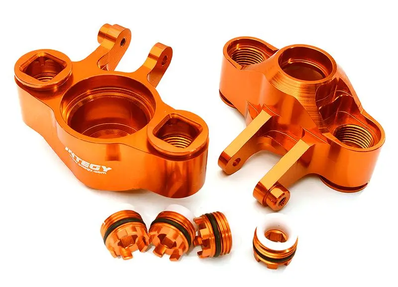 INT-C28681ORANGE Billet Machined Steering Knuckles for Traxxas 1/10 E-Revo 2.0
