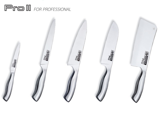 1002699 มีดสับสเตนเลส Pro II 7 นิ้ว ตราหัวม้าลาย ด้ามสเตนเลส