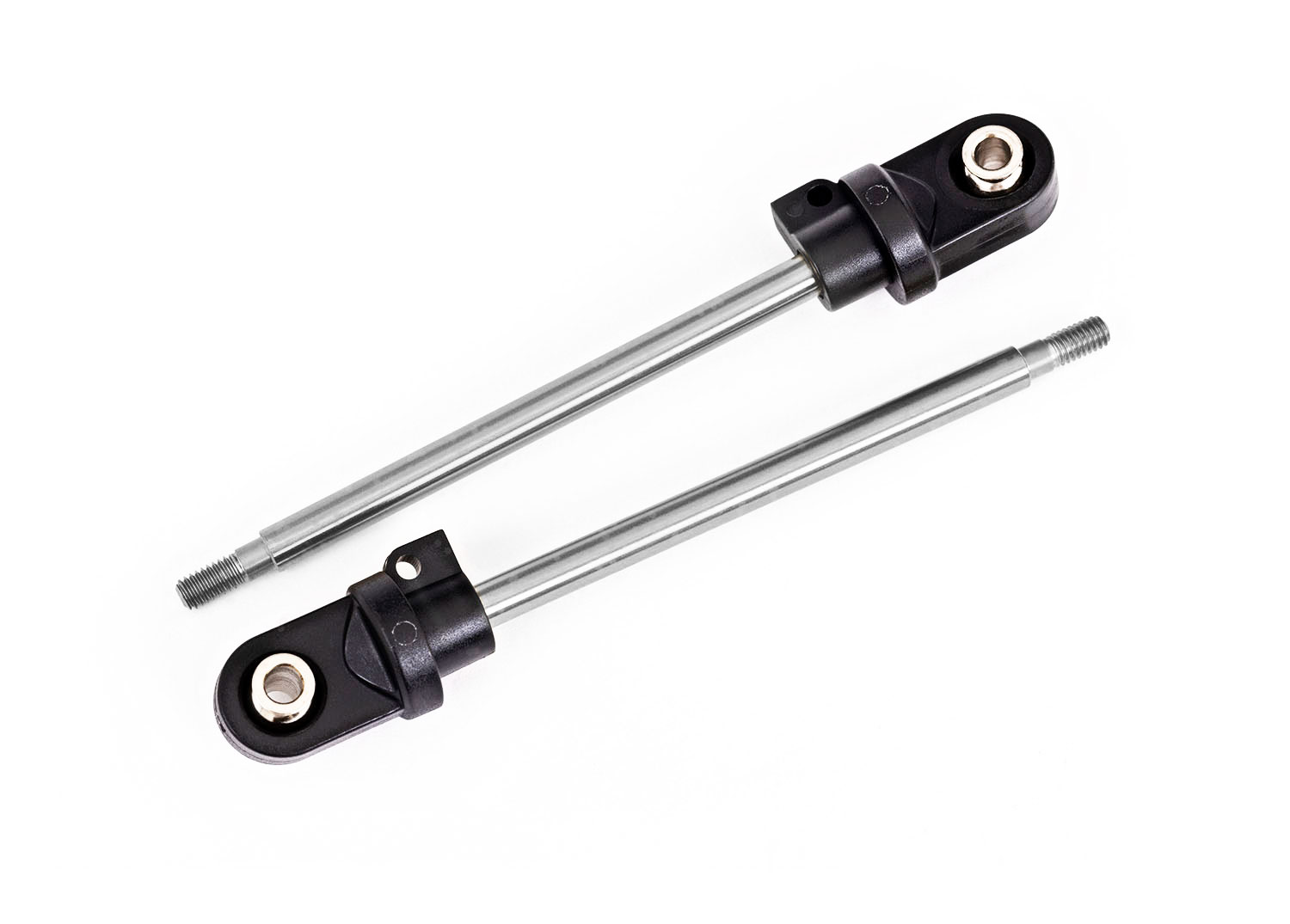 7863 Shock shaft, 92mm (GTX) (steel, chrome finish) (2) (assembled with rod ends & hollow balls)