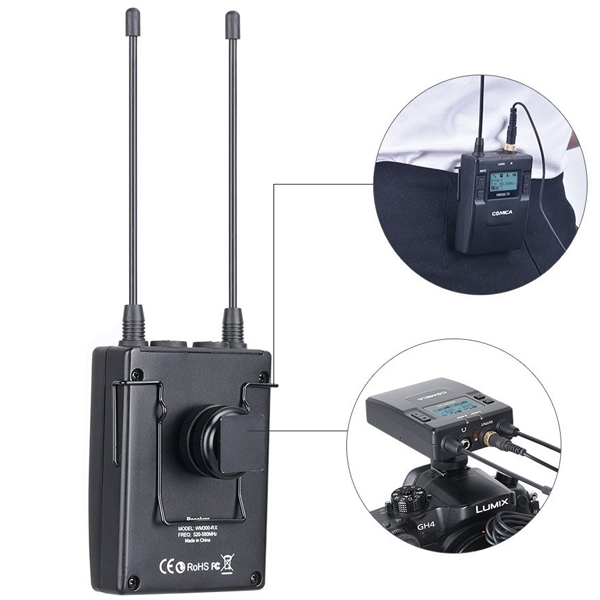 COMICA CVM-WM300C ชุดไมค์ไร้สายสำหรับกล้องวีดีโอ 80 ชาแนล ย่าน UHF