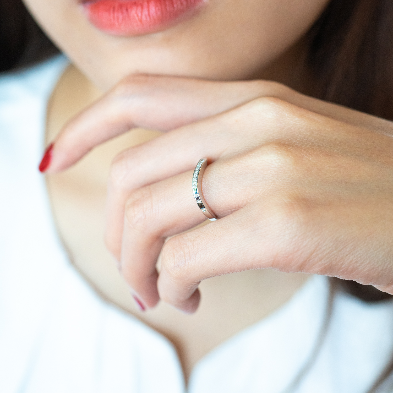 แหวน Cartier Paris Nouvelle Glamorous Ring ทองคำขาว 18K ไซส์48# +กล่องและการ์ด (Used)