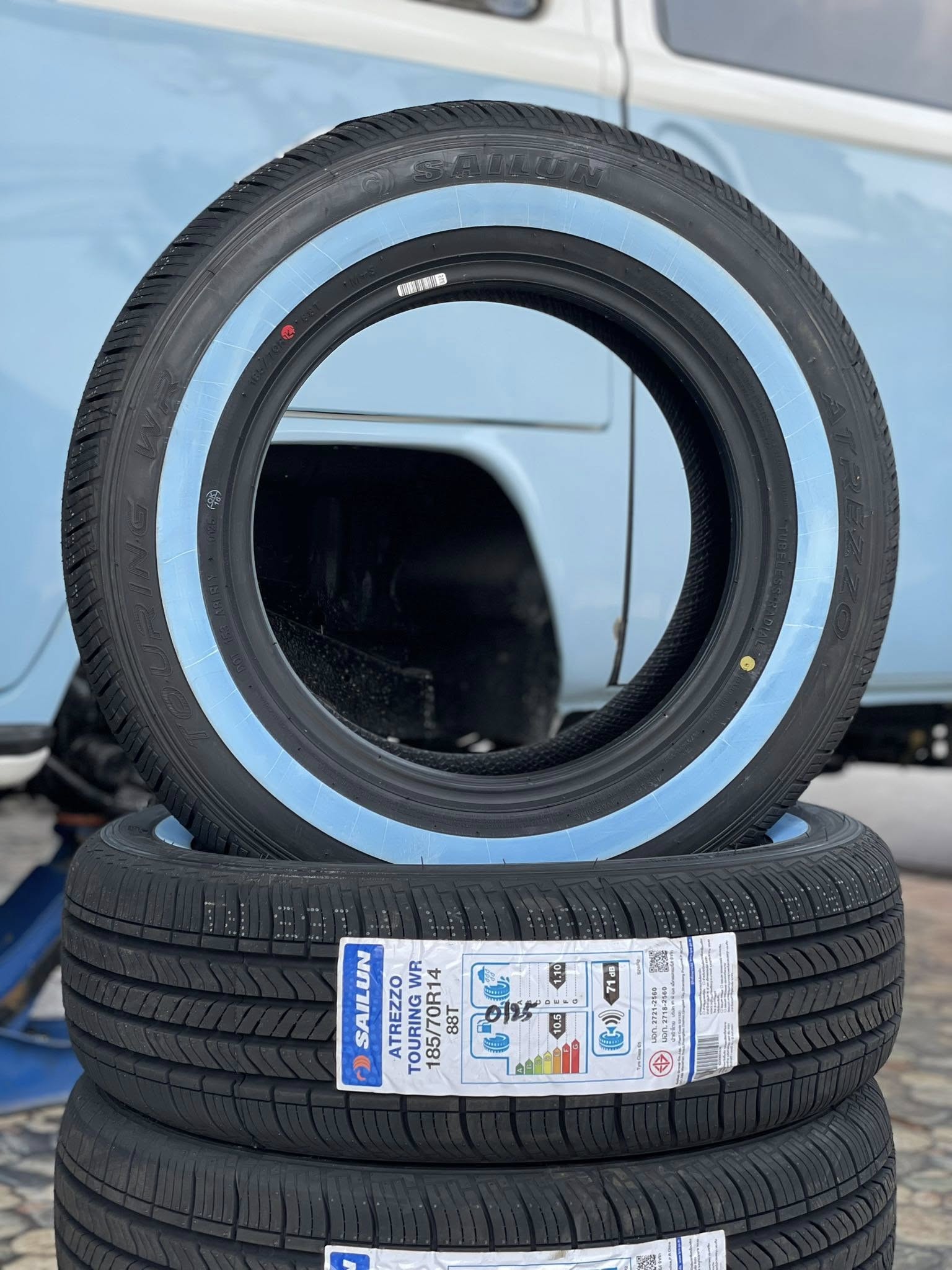 🛞❤️ #Volkswagen_Samba 🚘เปลี่ยนยาง 🛞🐘#SAILUN ขอบขาว185/70R14