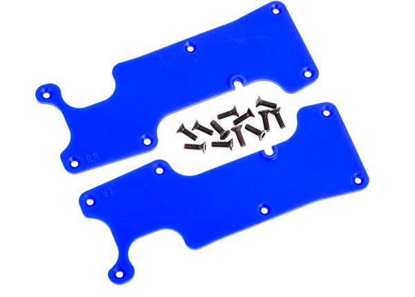 9634X Suspension arm covers, blue, rear (left and right)/ 2.5x8 CCS (12)