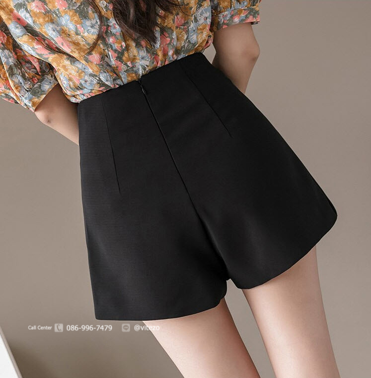 แฟชั่นคู่กางเกงขาสั้นเอวสูงกระโปรงสตรีฤดูร้อน Culottes สีดำสีขาวผู้หญิงกางเกงขาสั้น 2020 ใหม่ Elegant