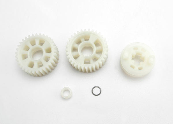 3985X Output gears, 33T (2)/ drive dog carrier/ output shaft spacer