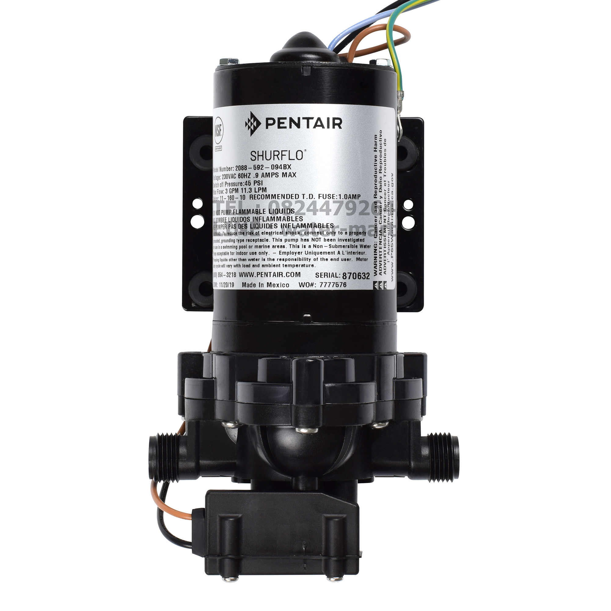 PENTAIR SHURFLO Delivery Pump 3.0 GPM GOLD SERIES ปั๊มจ่ายน้ำเชอร์โฟร์ 3 แกลอนต่อนาที (รุ่นทอง)