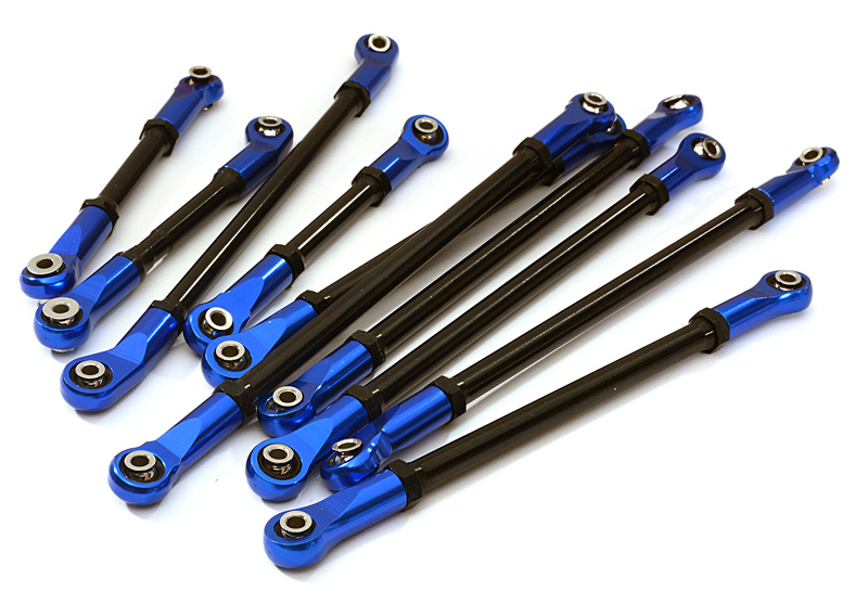 INT-C28195BLUE Alloy Machined Steering & Suspension Linkage Set(10) for 1/10 TRX-4 (12.8-in WB)
