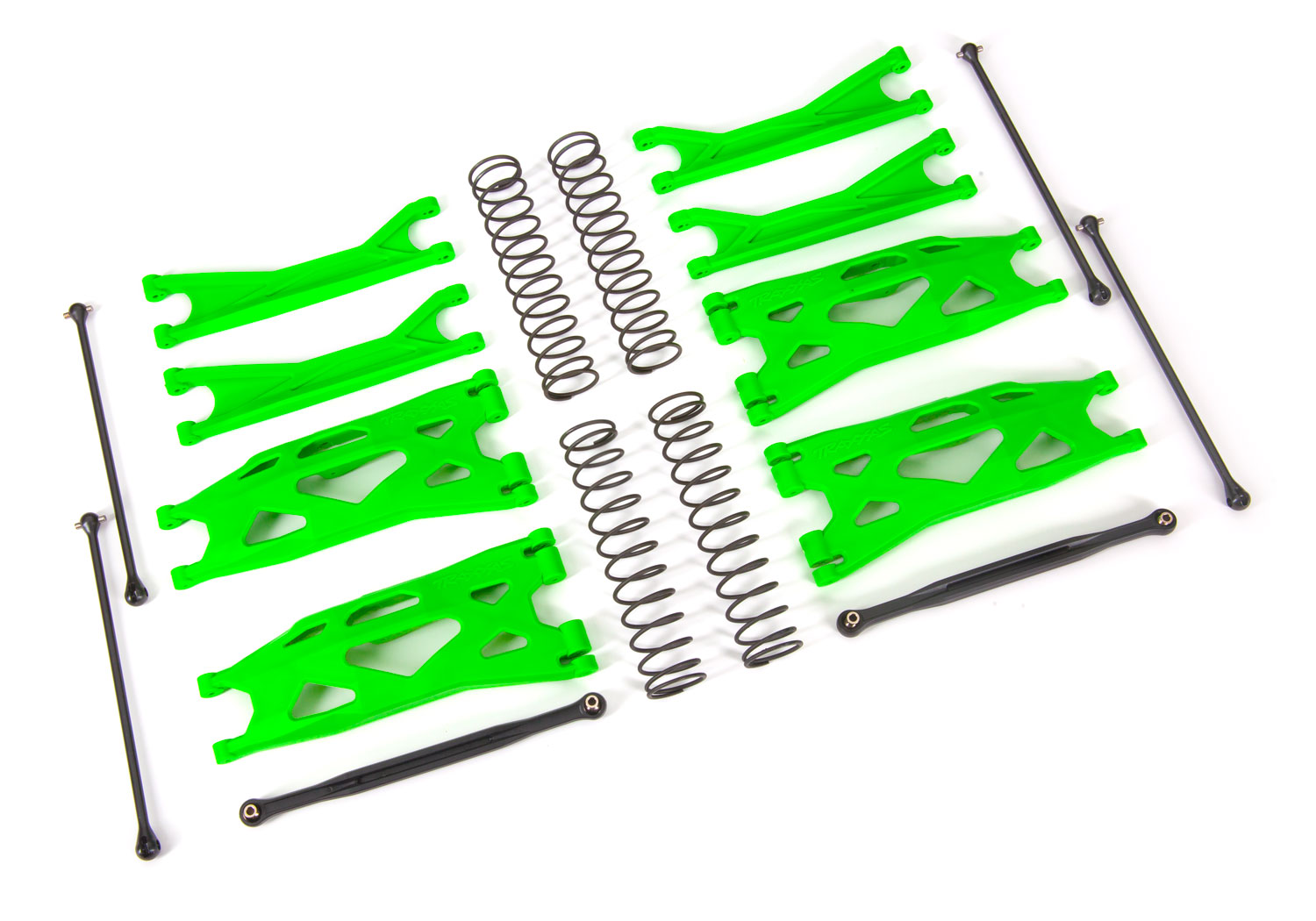 7895G Suspension kit, X-Maxx® WideMaxx®, green (includes front & rear suspension arms, front toe links, driveshafts, shock springs)