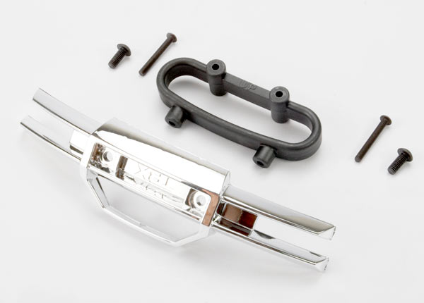 5335A [PRE-OREDER] Bumper, front (chrome)/ bumper mount, front/ 4x10mm BCS (2)/ 3x25mm BCS (2)