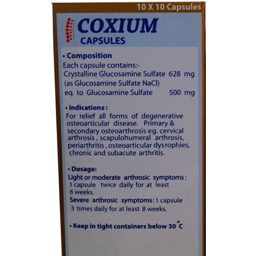 COXIUM 500 mg Glucosamine Sulfate 100capsules
